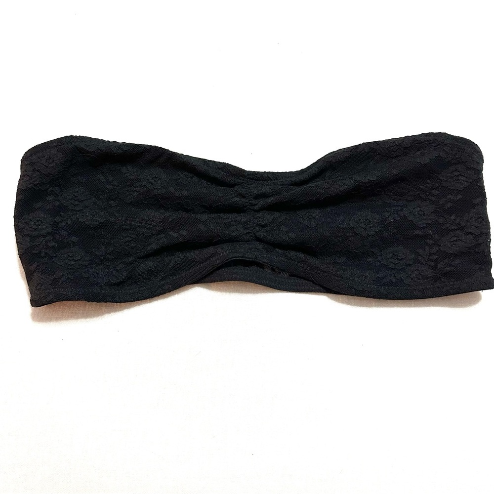 NWOT-VS Pink black lace bandeau-S